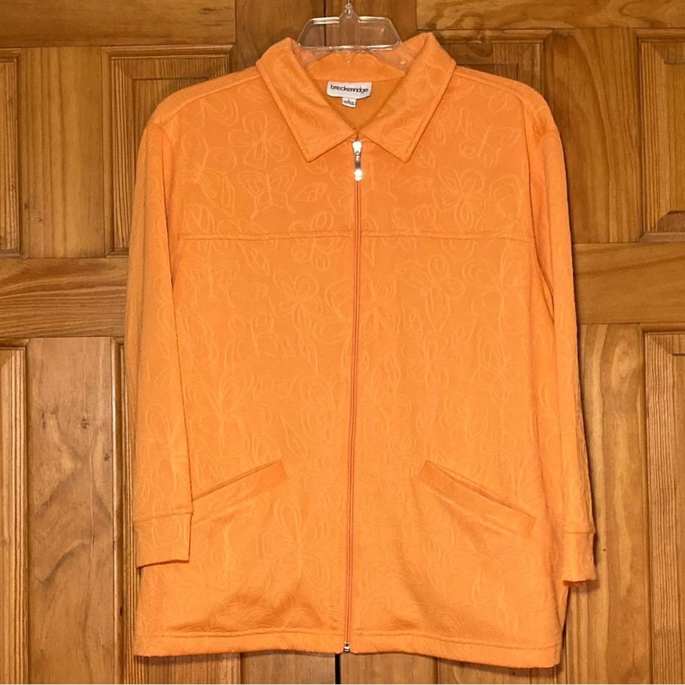 NWOT Breckenridge Vintage 90s Top Jacket 3/4 Sleeve Shacket Orange Size L Large